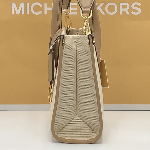 Michael Kors Mirella Small Shopper Top Zip Crossbody Bag Camel MK NWT - Picture 5 of 15